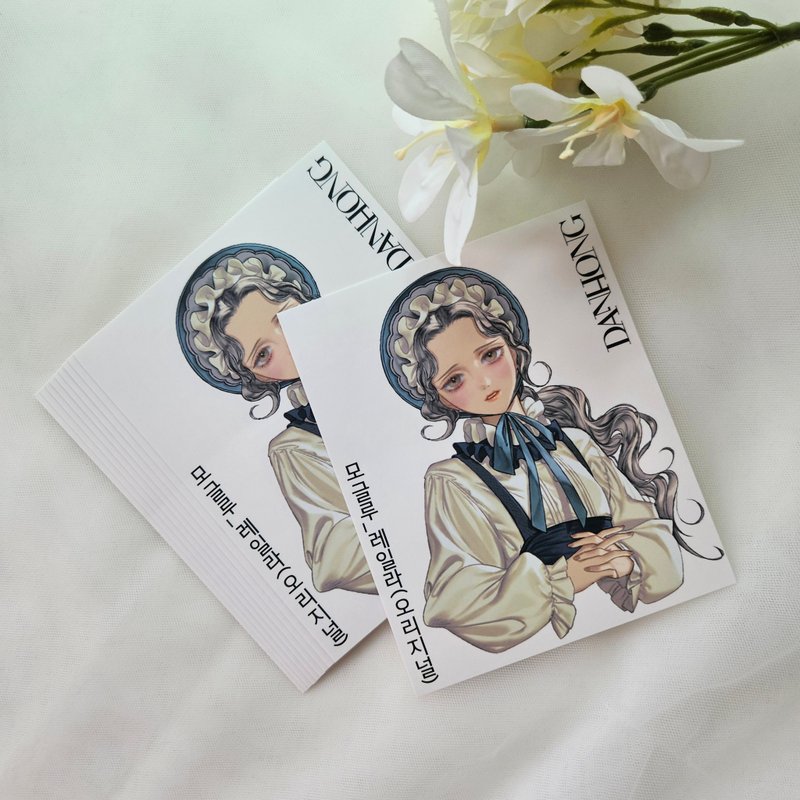 mogloo_Vintage girl Sticker_Layla_sky blue - 貼紙 - 紙 藍色