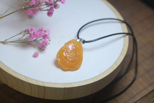 瑞獣】黄龍翡翠ネックレス 幻獣饕餮ペンダント 翡翠ペンダント