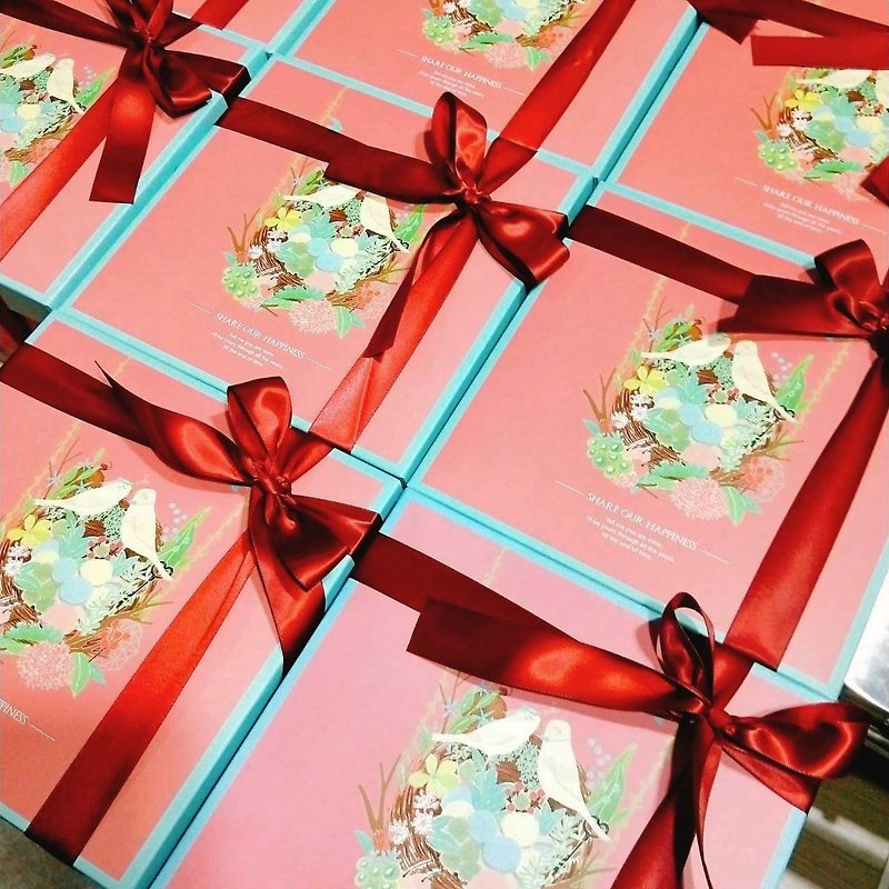[Taguo] Double Magpies-Top Handmade Biscuit Gift Box - คุกกี้ - อาหารสด สีแดง