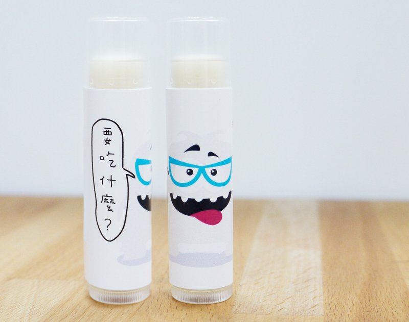 【星球怪獸】樂樂肚子餓 祝福小卡+ 純欖護唇膏(指緣膏) 3ml 2入(可選擇你喜歡的香氛) - 護手霜/手足保養 - 植物．花 白色