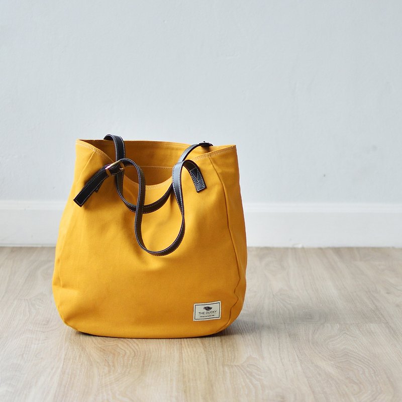 Sack 手提袋 - 黃色芥末 - 手提包/手提袋 - 棉．麻 黃色