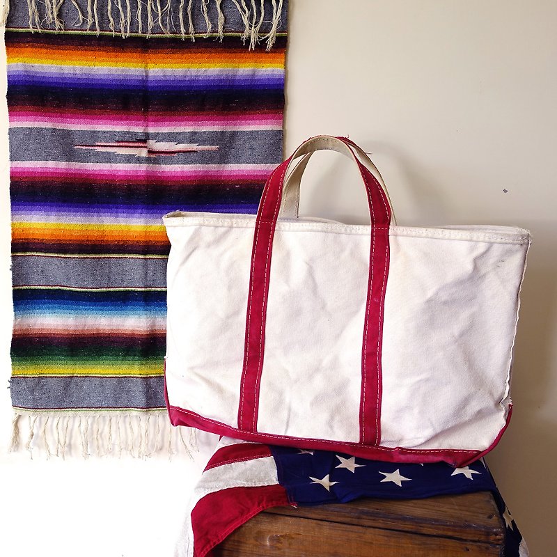 BajuTua / American / LLBean Boat and Tote Extra Large Canvas Tote - Messenger Bags & Sling Bags - Cotton & Hemp Red