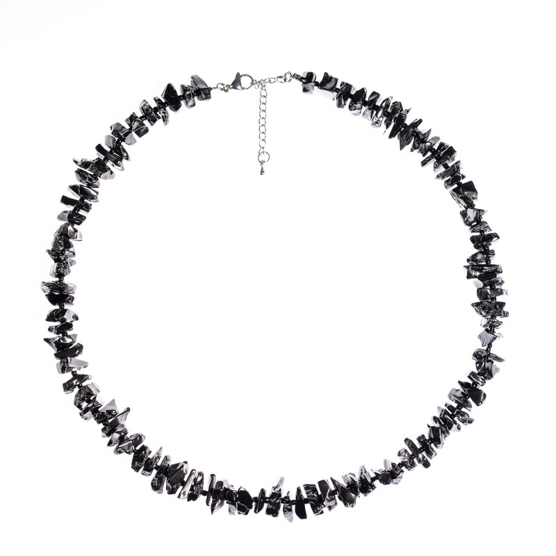 Elite Shungite Necklace (Type I) - 項鍊 - 石頭 銀色