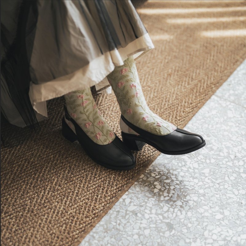 小日職履高跟鞋 _ 黑 - 高踭鞋 - 真皮 黑色