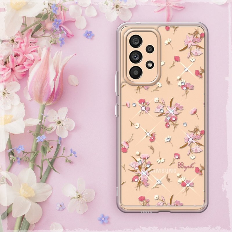 Samsung Galaxy A53 5G 防震雙料水晶彩鑽手機殼-小清新-蘆莉草 - 手機殼/手機套 - 其他材質 多色