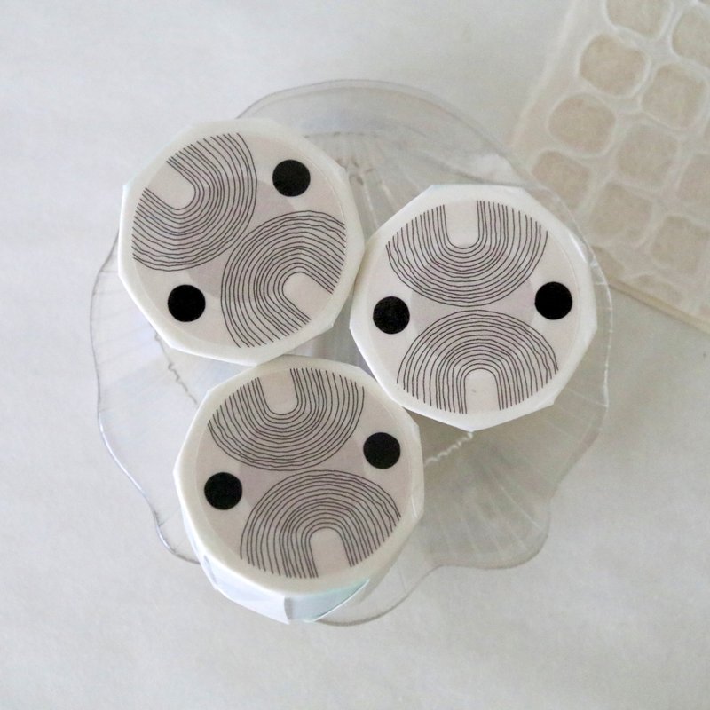 Line Pattern Washi Tape (4cm X 10m) - 紙膠帶/和紙/PET - 紙 白色