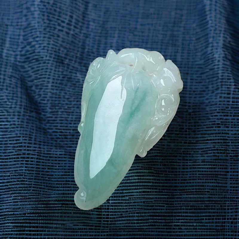 Icy Jadeite Cabbage Pendant | Natural Burmese Jadeite A-grade | Gift Idea - อื่นๆ - หยก สีเขียว