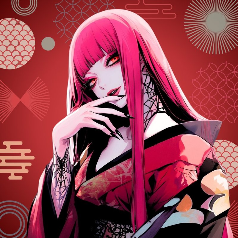 NaChiオリジナルステッカー【女郎蜘蛛】 - 貼紙 - 紙 粉紅色
