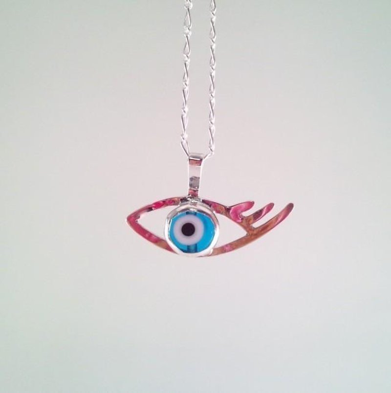 ◇ Evil Eye SV pendant to prevent evil eyes ◇ [PB] - สร้อยคอ - โลหะ สีน้ำเงิน