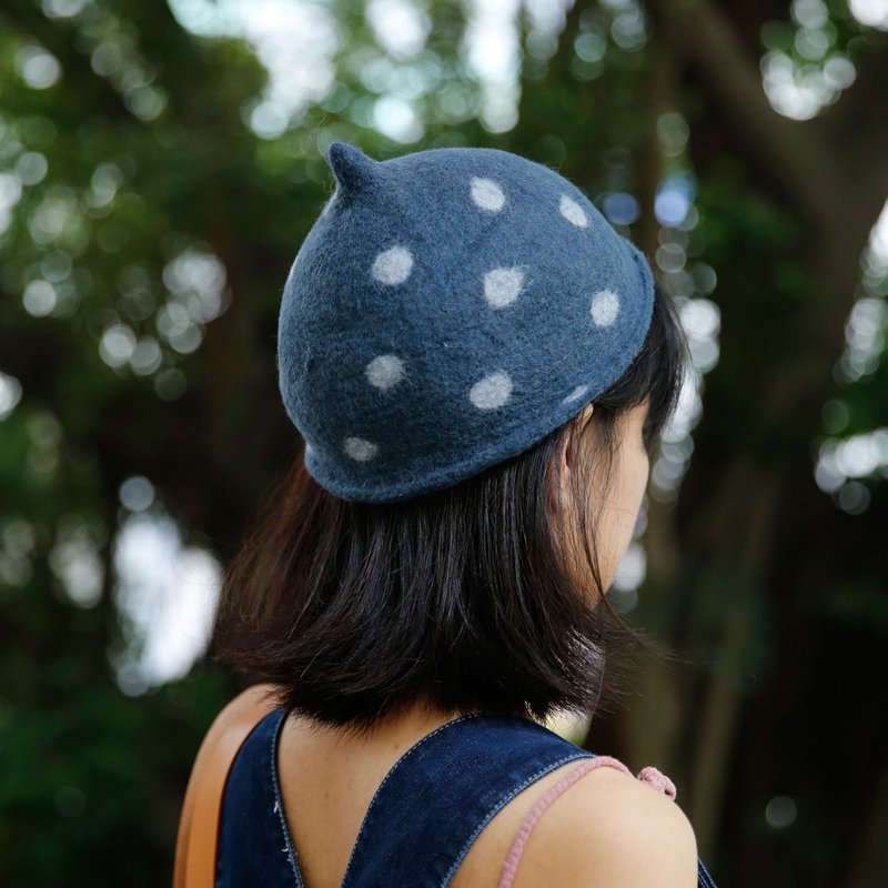 Ke artificial objects handmade wool felt spring, autumn and winter basin hats, fisherman hats, female hats, sweet and cute literary Japanese - หมวก - ขนแกะ 