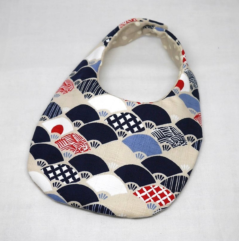 Japanese Handmade Baby Bib - 口水肩/圍兜 - 棉．麻 藍色