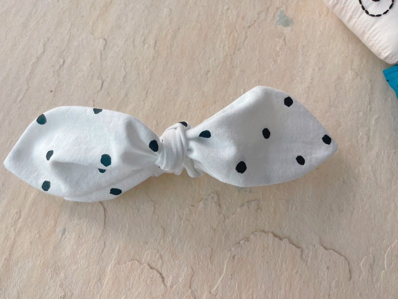 Little Princess Audrey. Pure cotton strappy bow baby headband - Baby Hats & Headbands - Cotton & Hemp White