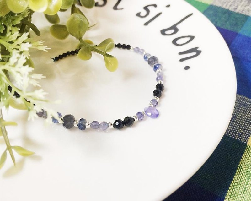 MH sterling silver natural stone custom series _ long road _ Danquan stone - Bracelets - Semi-Precious Stones Purple
