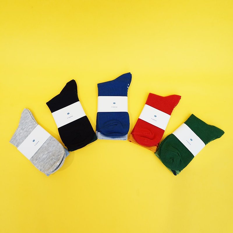 【禮物包!包!包!】蘑菇虛線棉襪－五雙五色組合 - 襪子 - 棉．麻 多色