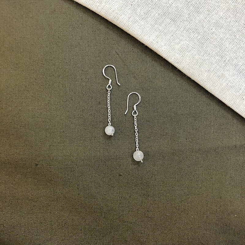 Dancing Stone-Moonstone Earrings - Earrings & Clip-ons - Sterling Silver White