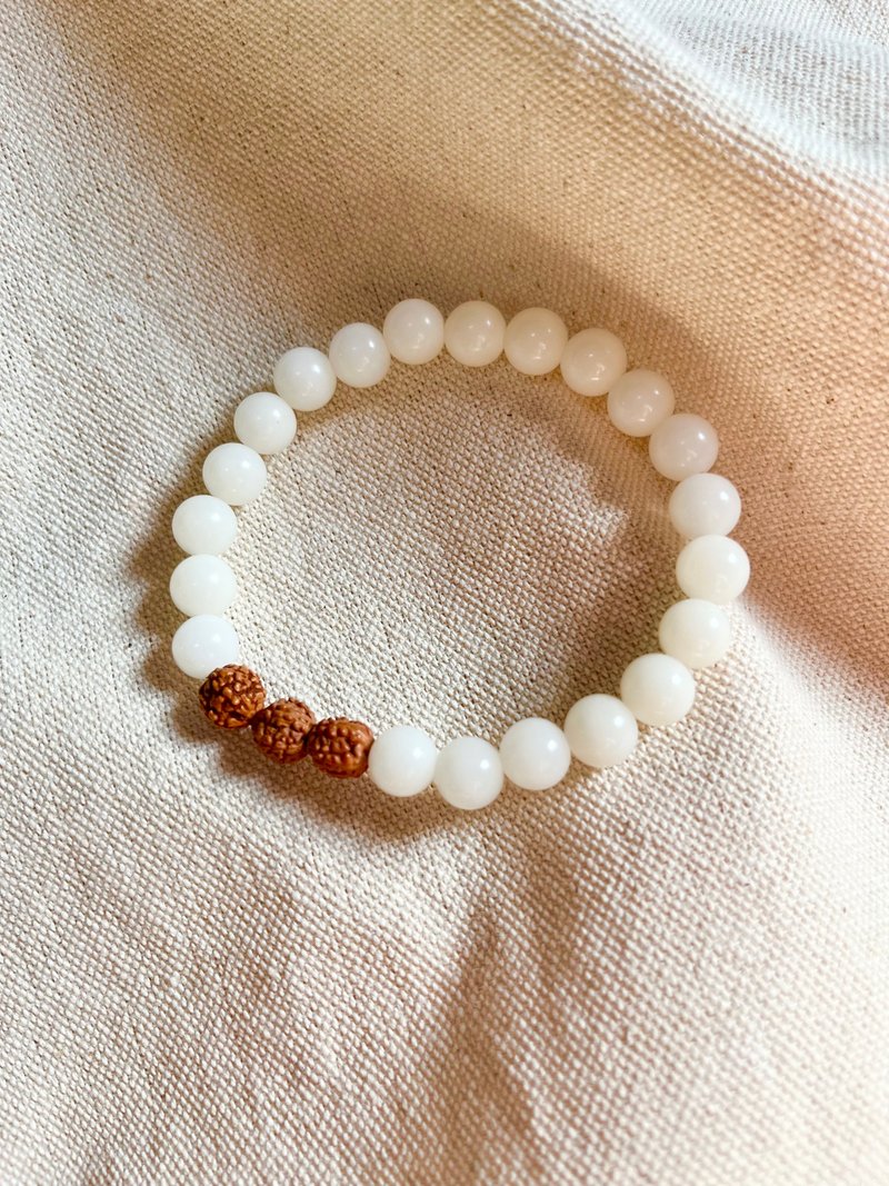 White jade bodhi seed-bracelet/bracelet/bracelet/natural plant fruit - Bracelets - Plants & Flowers 