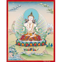 1975年 サロン・デ・ボザール 入賞 作品 坐禅 仏教 美術 墨 絵画 ナーガールジュナ仏のタンカ絵画 伝統的な職人技による静けさ