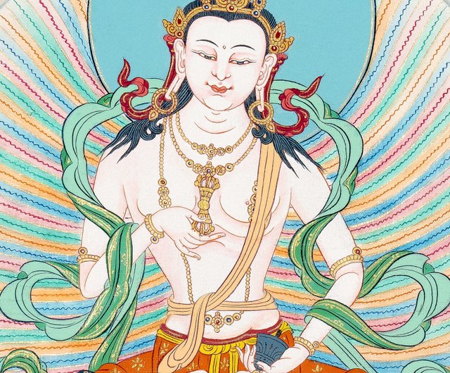 チベット仏教絵画 四臂観音菩薩 チベット絹の刺繍仏画 チベットタンカ 仏教美術