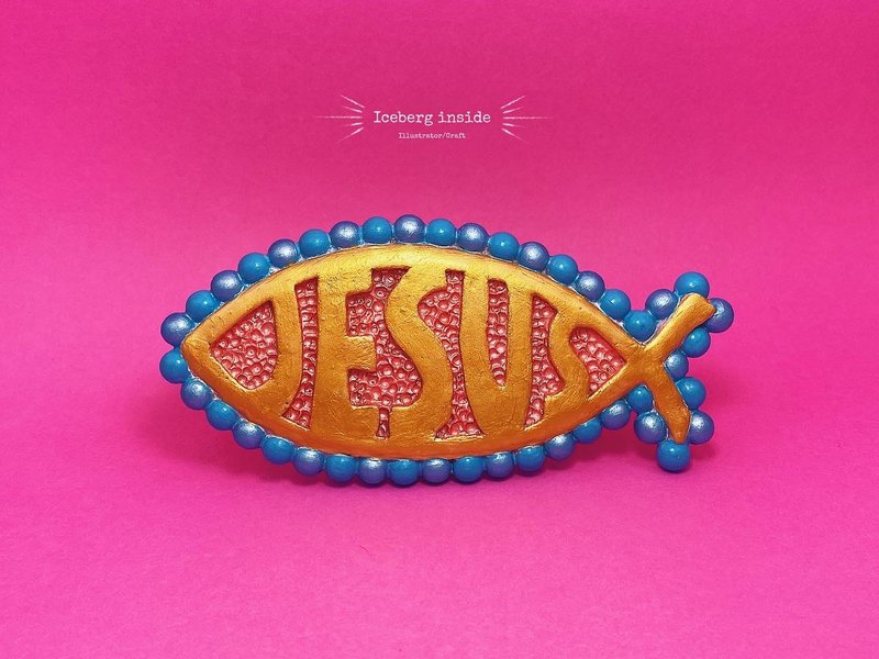 耶穌魚 Jesus fish / 擺件 / 海星色 - 擺飾/家飾品 - 樹脂 藍色