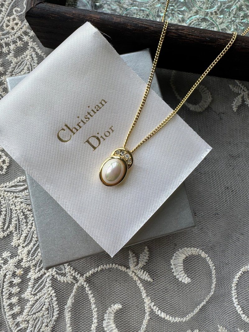 中古正品Christian Dior 80年代迪奧小珍珠項鏈頸鍊 古董珠寶送禮 - 項鍊 - 其他金屬 金色