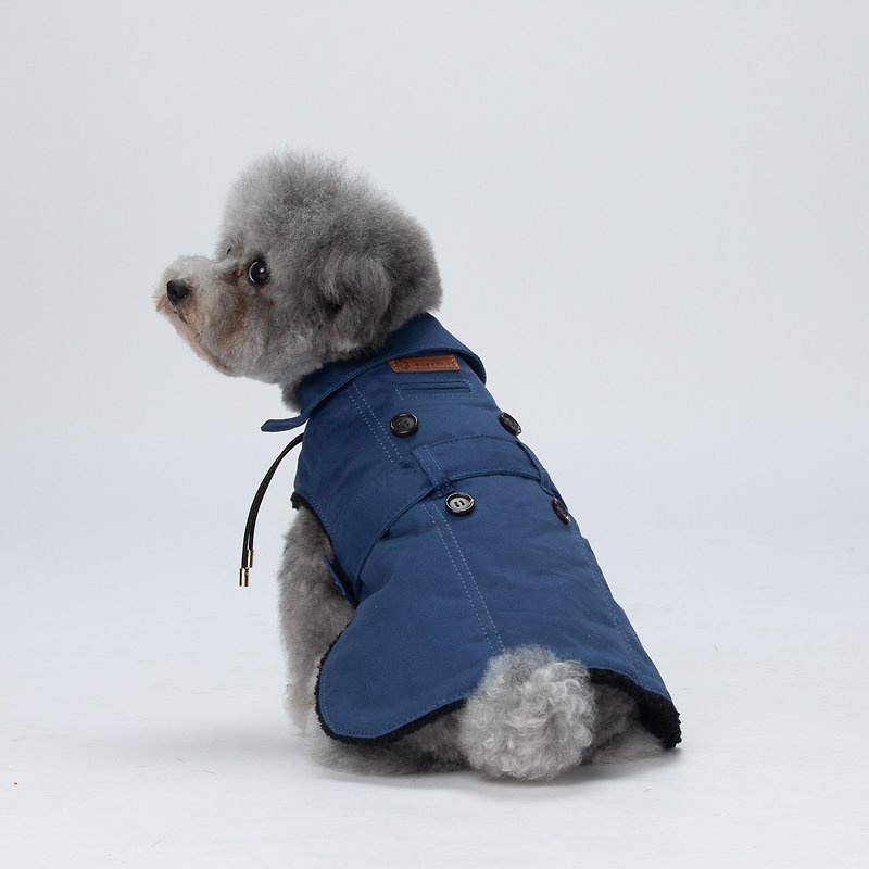 Pawfect-Fit! Jacket With Borg Lining 寵物鋪毛外套 (S) - 寵物衣服 - 棉．麻 藍色