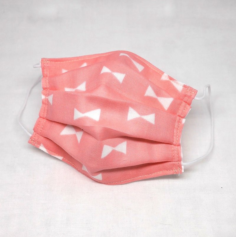 Japanese Handmade gauze mask /pink ribbon - 口罩/口罩收納套 - 棉．麻 粉紅色