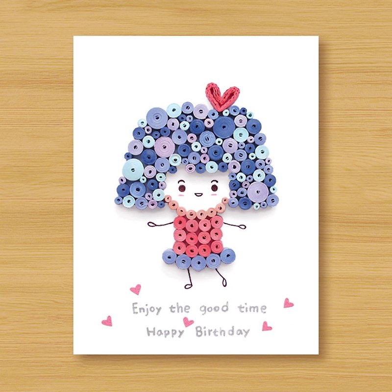 Handmade Roll Paper Card _ Happy Birthday_Girl_B..... Birthday Card, Valentine Card - Cards & Postcards - Paper Purple