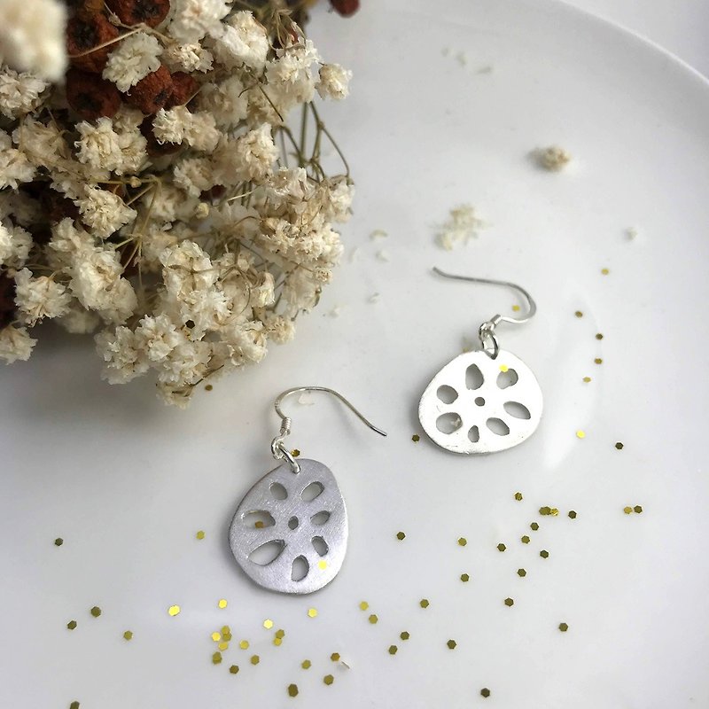 /  Lotus root /  silver earring - Earrings & Clip-ons - Sterling Silver Silver