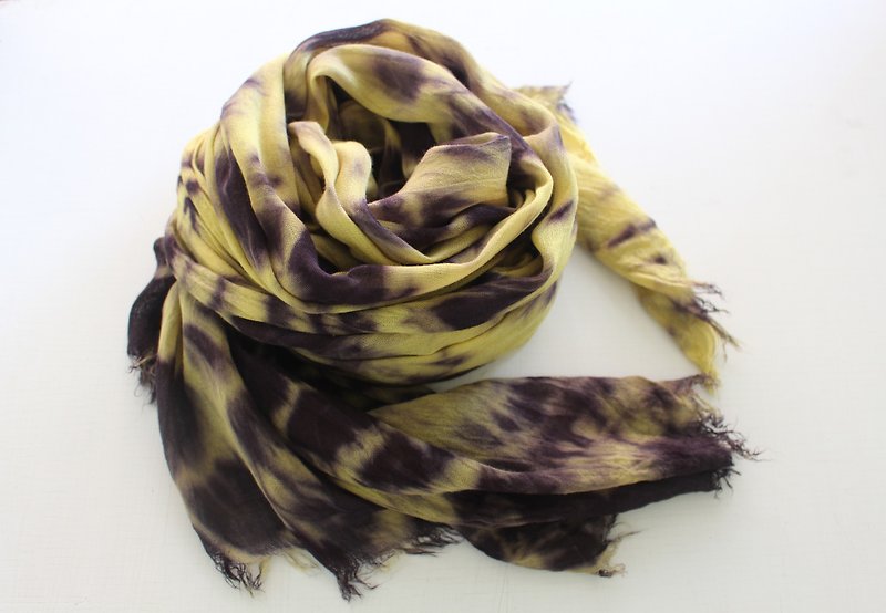 Free stained isvara stained vegetation gradient series of pure cotton scarf demo - Scarves - Cotton & Hemp Purple
