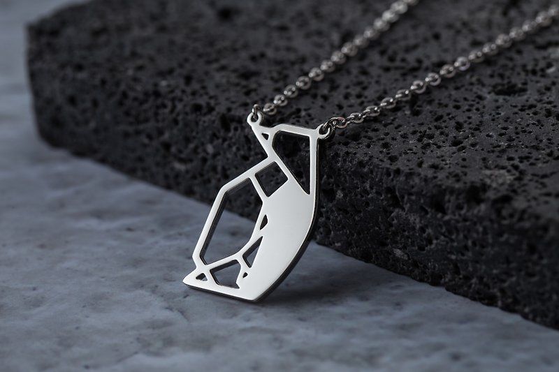 Allergy free- origami penguin necklace (long chain)-L