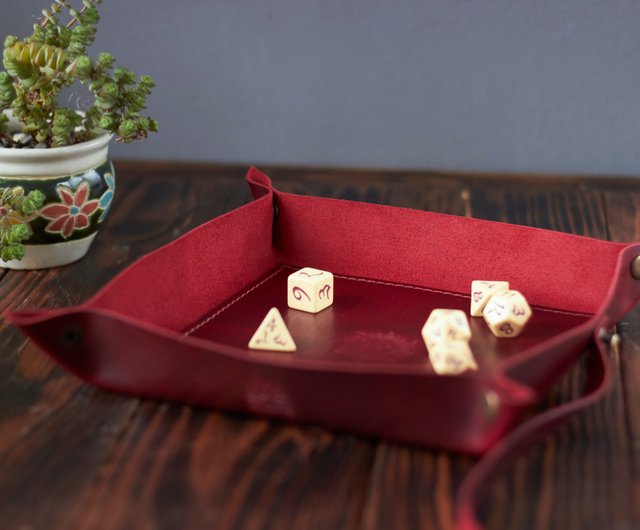 Genuine leather dice tray, Rolling DND dice tray, RPG dice tray