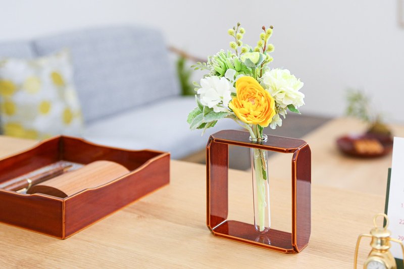 福壽漆器店 一輪挿 - 花瓶・植木鉢 - 木製 ブラウン