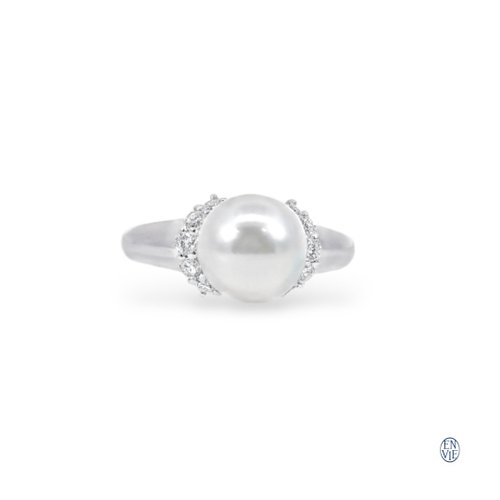 ENVIE 頂級鉑金 AKOYA珍珠戒指 Platinum Pearl Diamond Ring