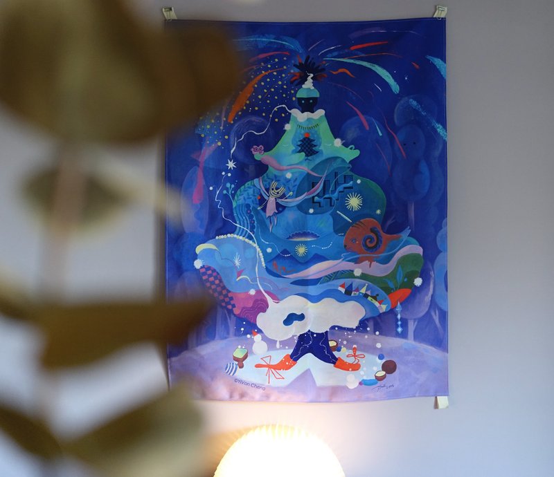 艸方作品  奇幻聖誕樹-螺旋麵包 兩色  聖誕裝飾 布幔 掛布 掛幔 - 海報/掛畫/掛布 - 聚酯纖維 多色