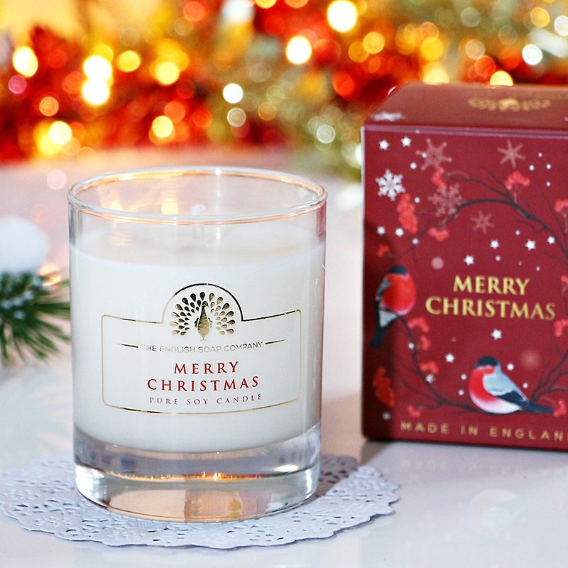 Made in the UK [A must-have for gift giving] Natural plant scented candle - Merry Christmas - เทียน/เชิงเทียน - ขี้ผึ้ง สีเหลือง