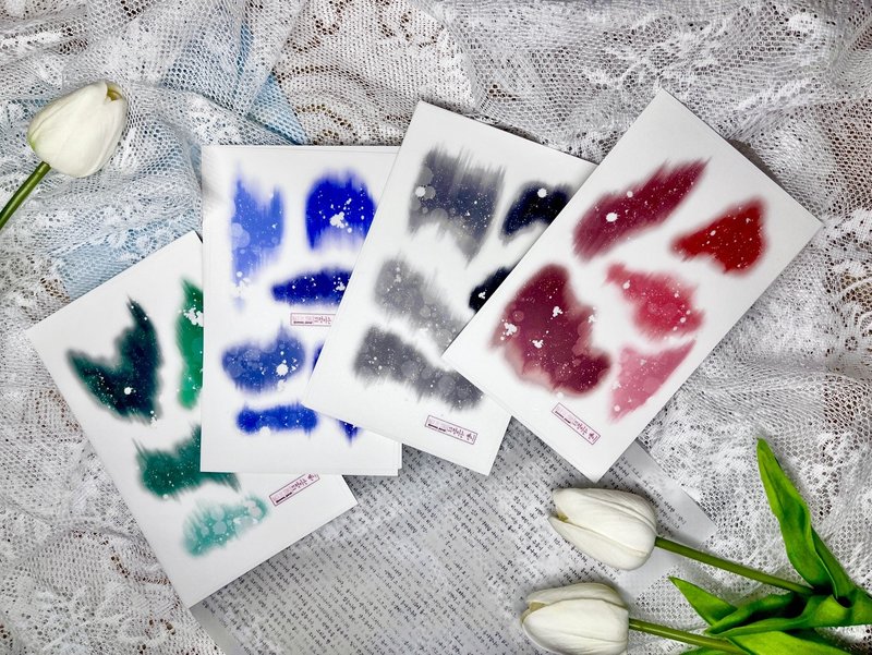 (matte clear sticker) small rough brush 4 types - 貼紙 - 防水材質 多色