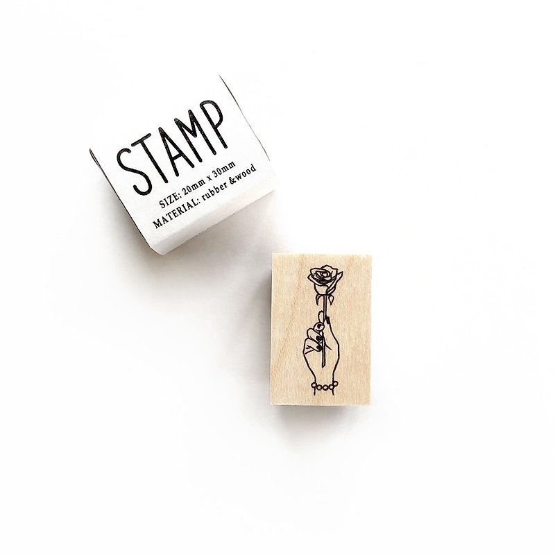 KNOOP WORKS Wooden Stamp (ROSE) - ตราปั๊ม/สแตมป์/หมึก - ไม้ สีกากี
