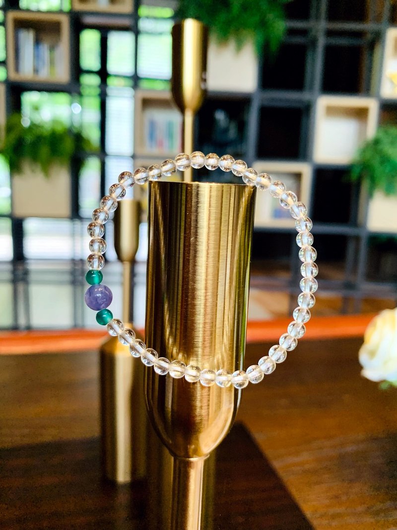 驀然(手環系列)白水晶4mm--淨化身心 - 手鍊/手環 - 水晶 白色