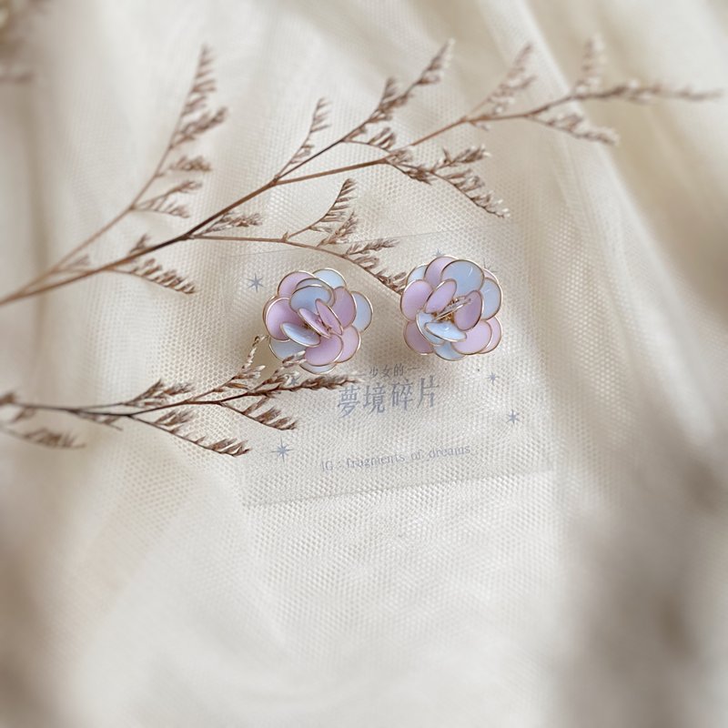 現貨 夢境結晶 棉花糖 | 耳環 可改 夾式耳環 - 耳環/耳夾/耳骨夾 - 樹脂 粉紅色