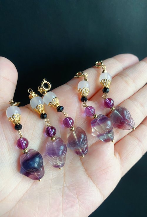 樂藏｜輕珠寶｜手作能量 紫水晶 白玉髓 螢石 狐仙 水晶 招桃花 招人緣 隨意扣 禮物