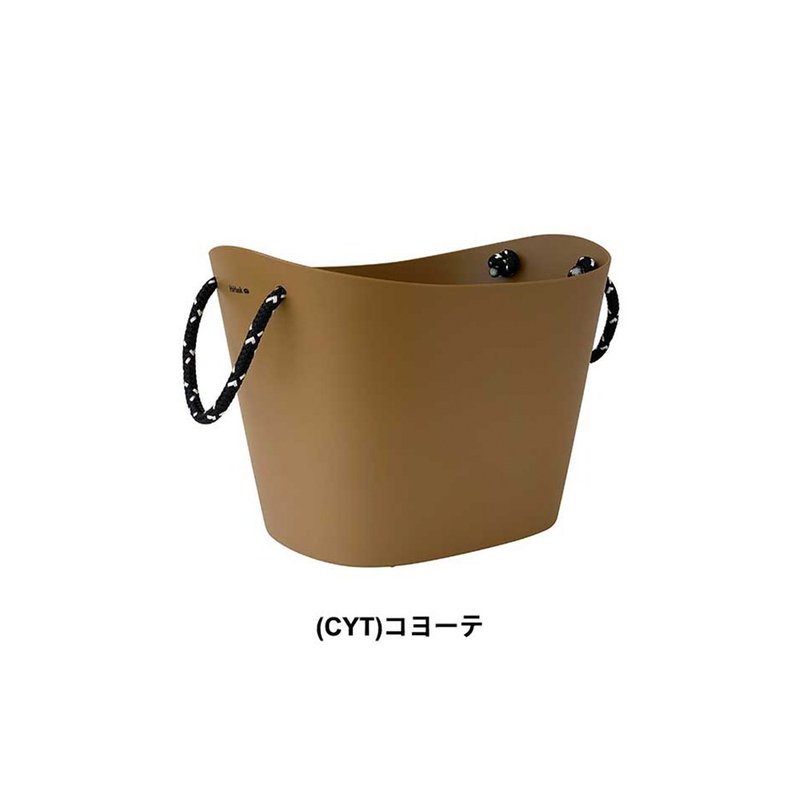 [Yawata Kasei] Soft camp tote camping multifunctional storage basket M Khaki - ชั้นวาง/ตะกร้า - วัสดุอื่นๆ สีนำ้ตาล