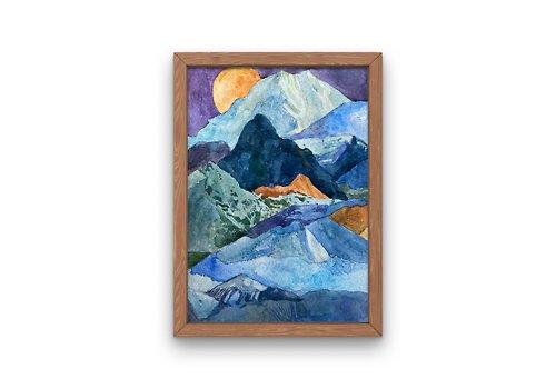 ArtLizzi Fuji VI-home decor,Nordic paintings,Interior Design,hostel,mountain,wall decor
