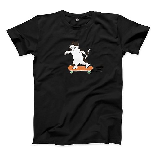 ViewFinder 滑板貓 kuku - 黑 - 中性版T恤