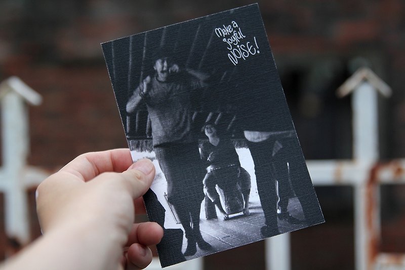 Make a joyful noise! ​​Taiwan Yilan not old tribe shoot postcard / card - การ์ด/โปสการ์ด - กระดาษ สีดำ