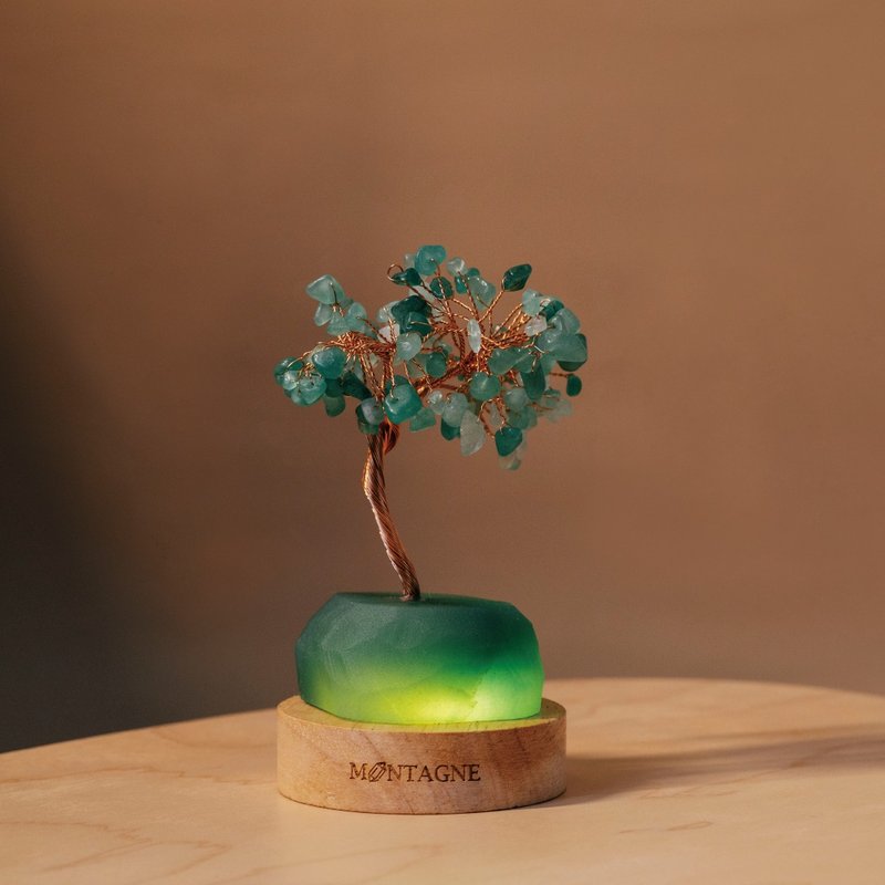 【Montagne】Ore Crystal Tree | Green Aventurine | Lucky. nobleman - ของวางตกแต่ง - คริสตัล 