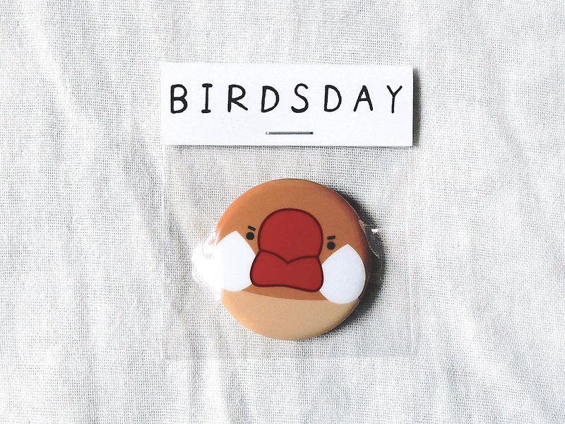 Red Man Bird First Form Badge/Badge/Brooch/Brooch - Brooches - Other Metals Red