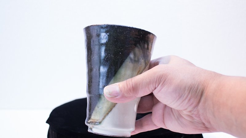 深緑窯変 ビアカップ - 酒杯/酒器 - 陶 綠色