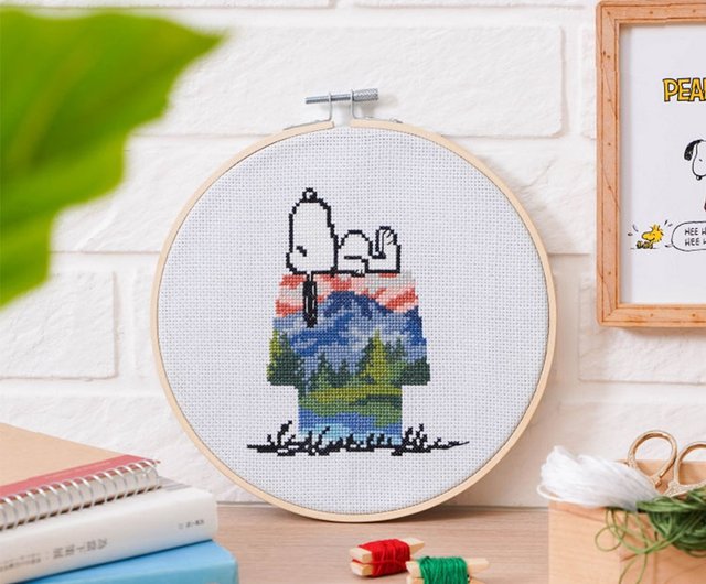 ピーナッツ・スヌーピー】レインボーラブスタンプ刺繍/登山