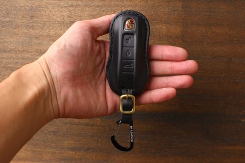 茶皮 Te Leather 茶皮 PORSCHE 保時捷汽車鑰匙套 Taycan Cayenne Coupe 911客製化