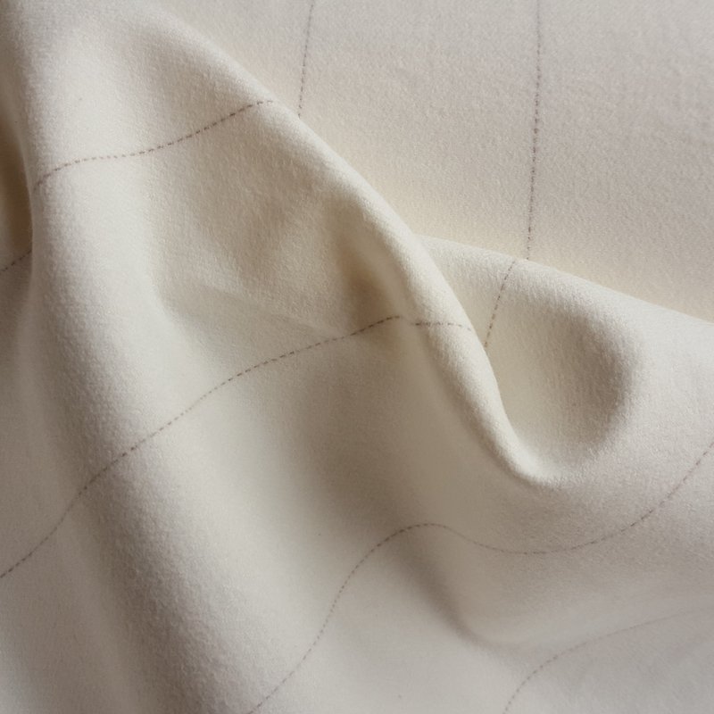 Cotton Cashmere cotton, cashmere wool, stretch-brushed milk-white twill - อื่นๆ - ผ้าฝ้าย/ผ้าลินิน ขาว